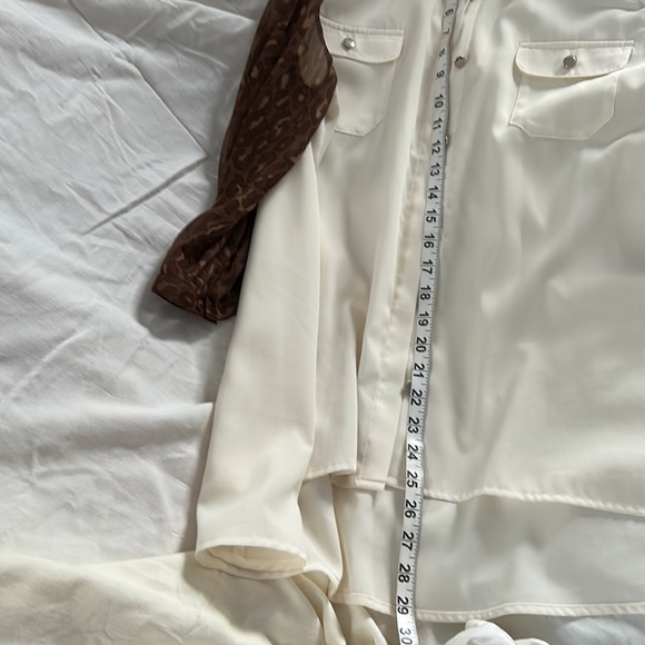 Notations ; ivory color, button-down blouse. Petite, size L/XL. - Picture 8 of 8